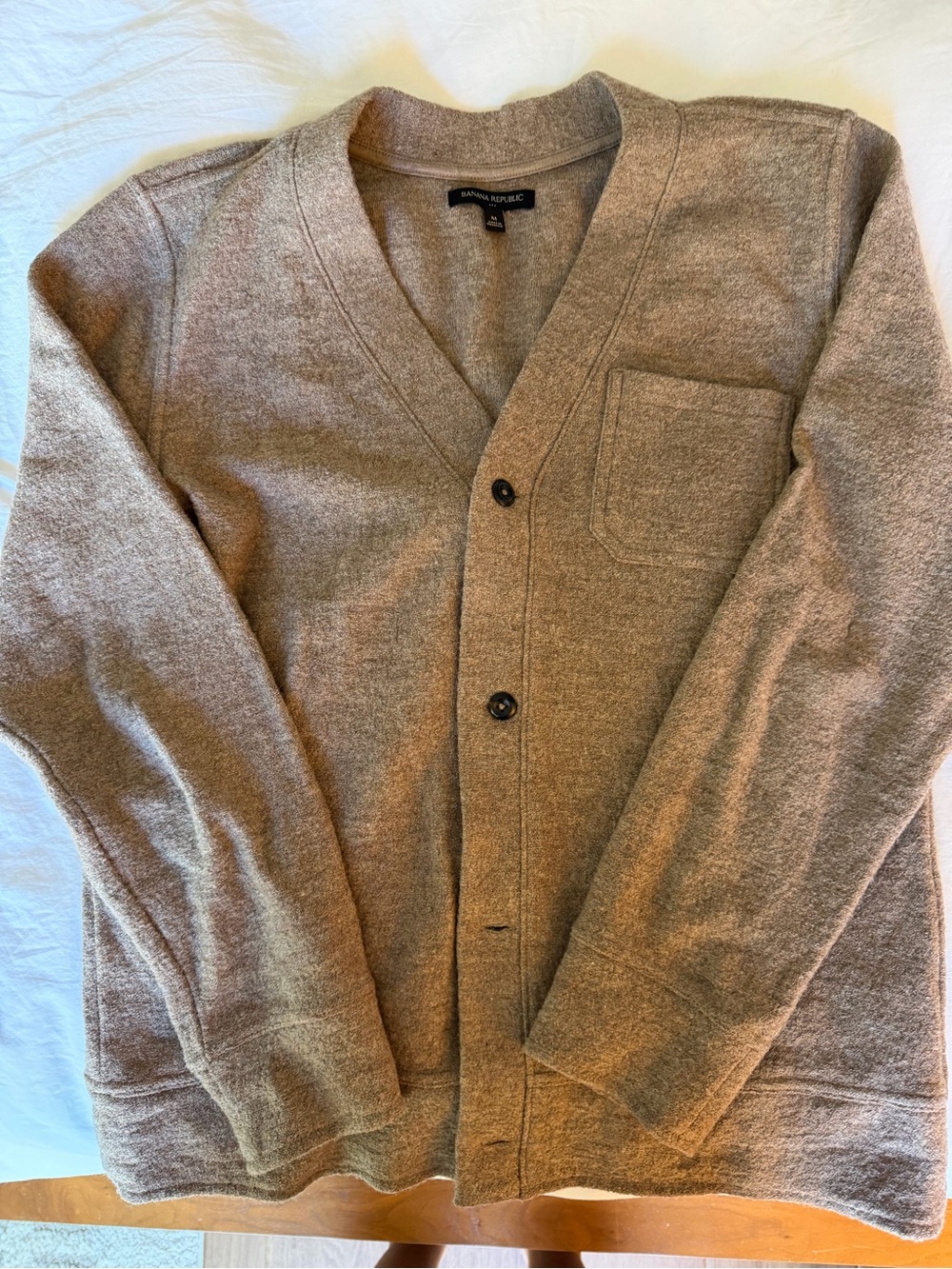 Banana Republic Men’s Wool Blend Cardigan Sweater Taupe M